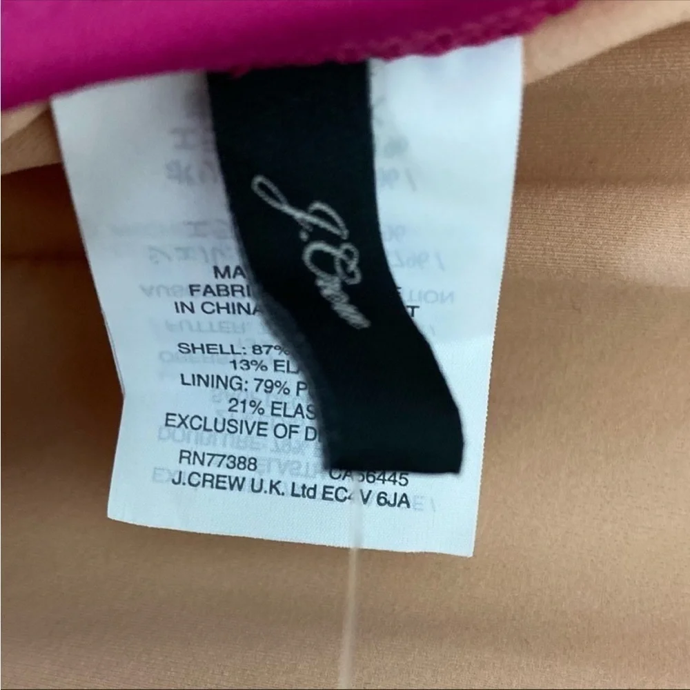J.Crew Deep V-Neck French One Piece Swimsuit Hot Pink